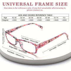 6 PACK Fashionable Anti-blue Light Reading Glasses, Spring Hinges, Specially Designed for Women, Fashionable Accessories, Comfortable Striped Design, Comfortable to Wear. Suitable for Reading, Computer Work, And Daily Commuting.
