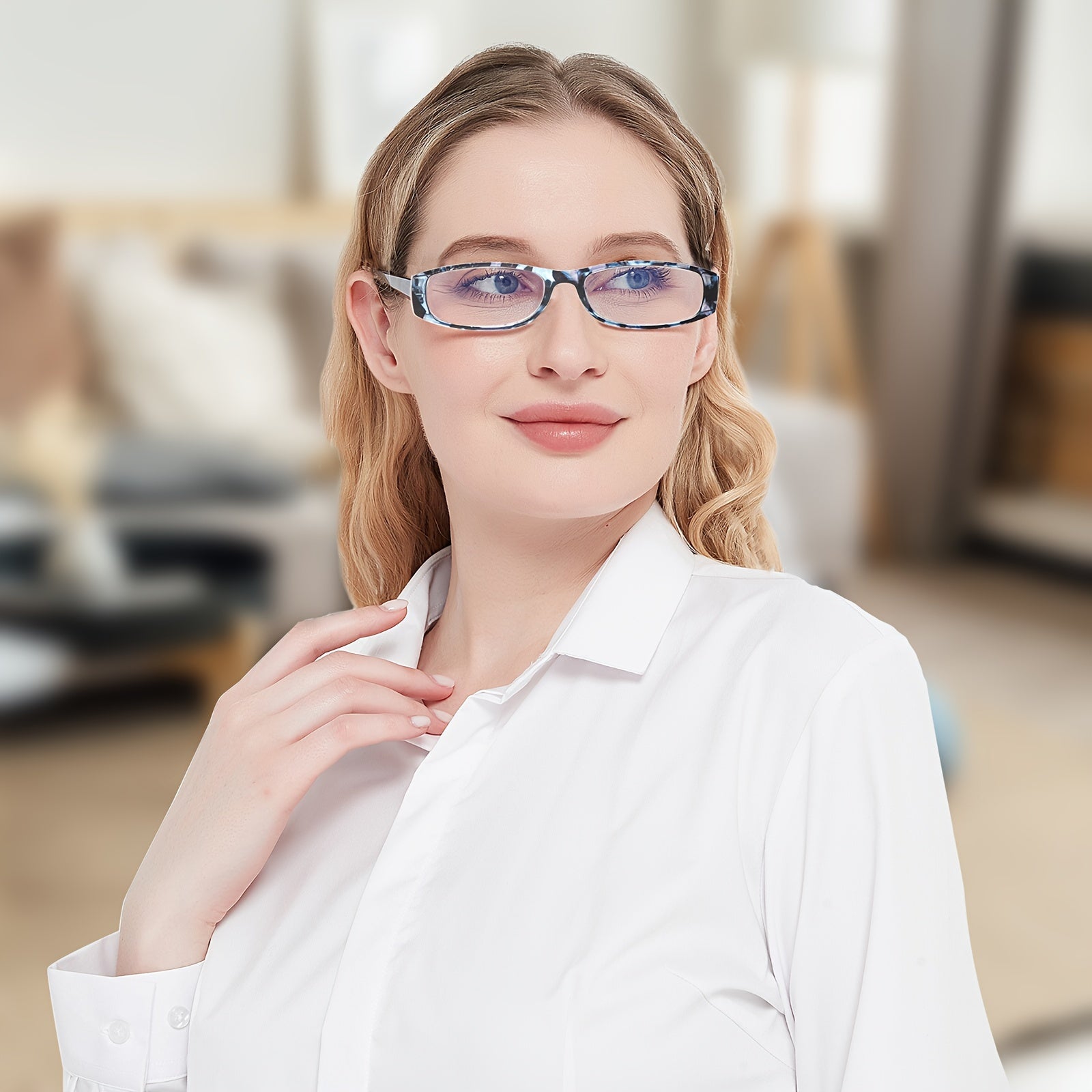 KERECSEN Reading Glasses With Block Blue Light Lense Featuring a Lightweight And Comfortable Frame with Adjustable Spring Hinges, Designed for Women and Men
