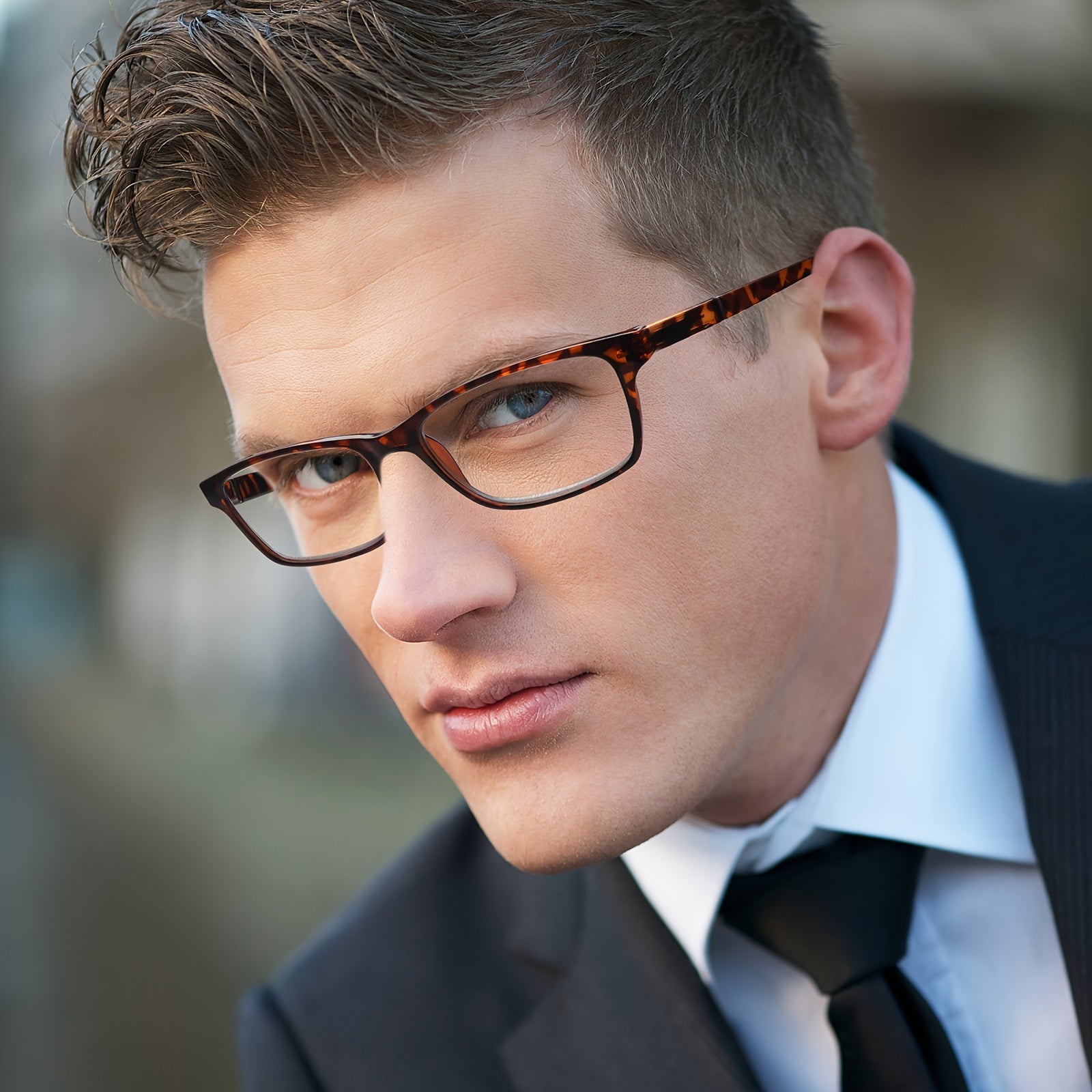 KERECSEN 5 Pack Rectangular Frame Fashion Reading Glasses (Unisex) Features Metal Spring Hinges Minimalist Design All-black Lightweight Plastic Frames with Polycarbonate Lenses Ideal for Reading On Computers, TVs, Phones, And Other Electronic Devices