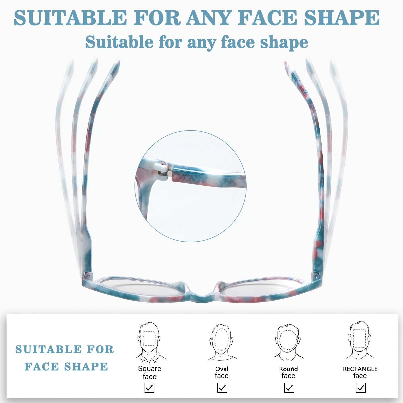 KERECSEN 5 Pack Reading Glasses for Women & Men with Anti-Blue Light Lenses - Macaroon Colors (, Blue, Light) Round/Full/Round Frames, Flexible Hinges Suitable for Computer, Smartphone, E-Books - Ideal Gift Set