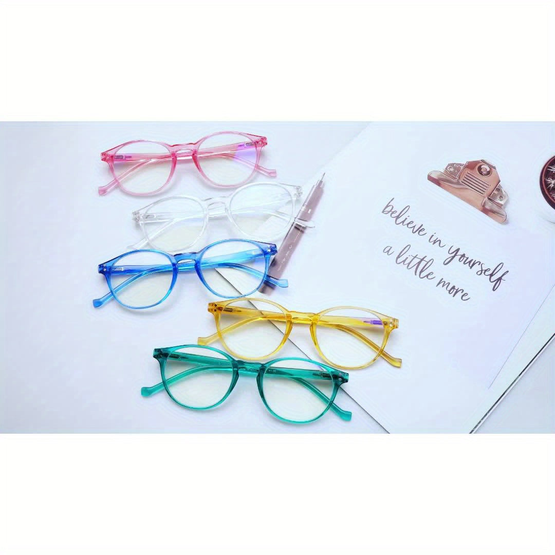 KERECSEN Blue-Light Blocking Reading Glasses For Women  Computer Readers Simple Style Reading Glasses With Spring Hinge Lightweight And Comfortable For Daily Wear Five Colours Value Pack Eyeglasses Witn +1.25 To +4.0..