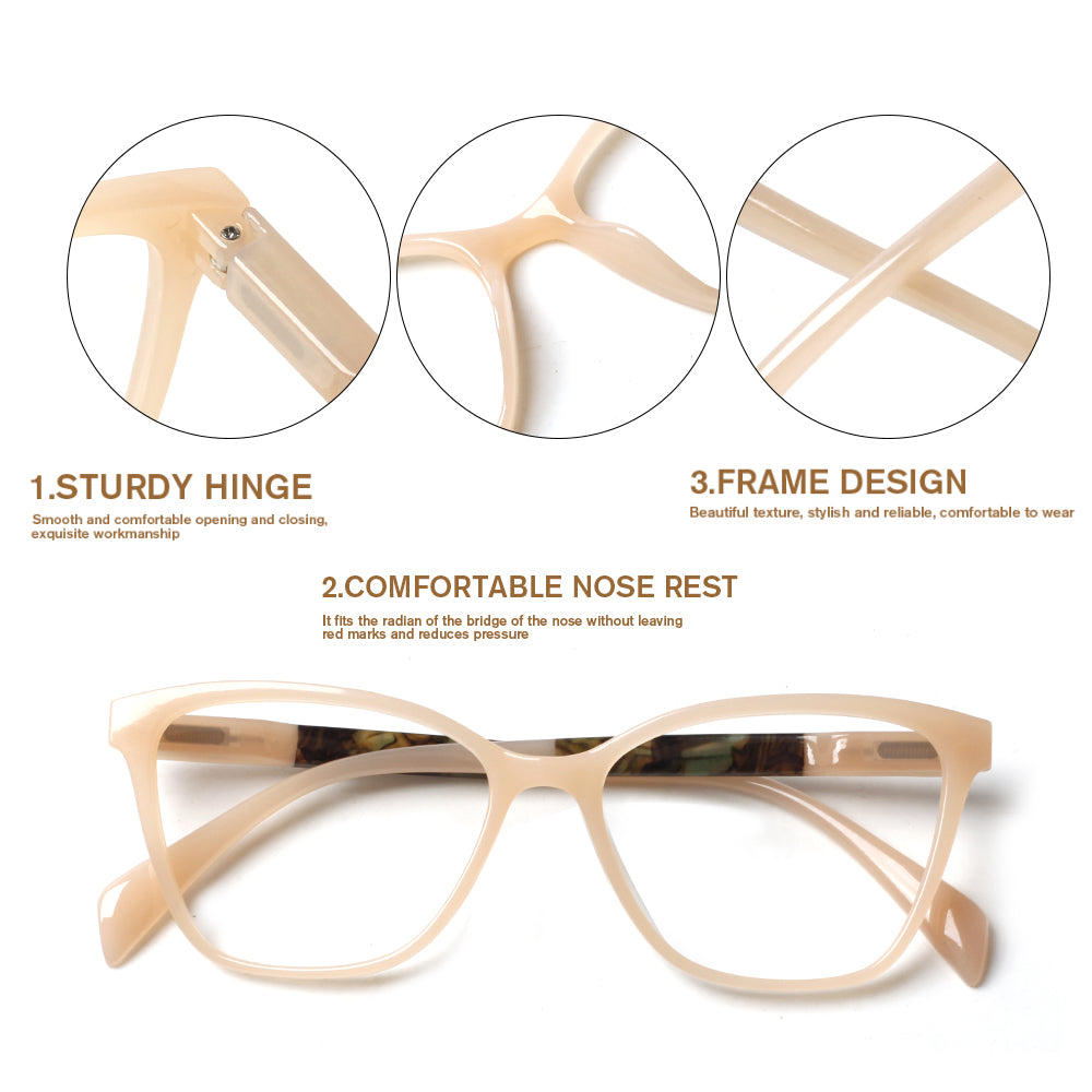 Prescription Glasses for Women Men HD Lenses Spring Hinge Fresh Light Color Presbyopic Eyewear 057