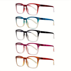 KERECSEN 5 Pack Blue Light Blocking Women And Men | Anti Glare, Adjustable Comfortable Fit, Fashion Computer Glasses With Spring Hinges For Reduced Eye Strain And Enhanced Visibility, Includes Glasses Bag And Eyeglass Cloth, Pvc Frame