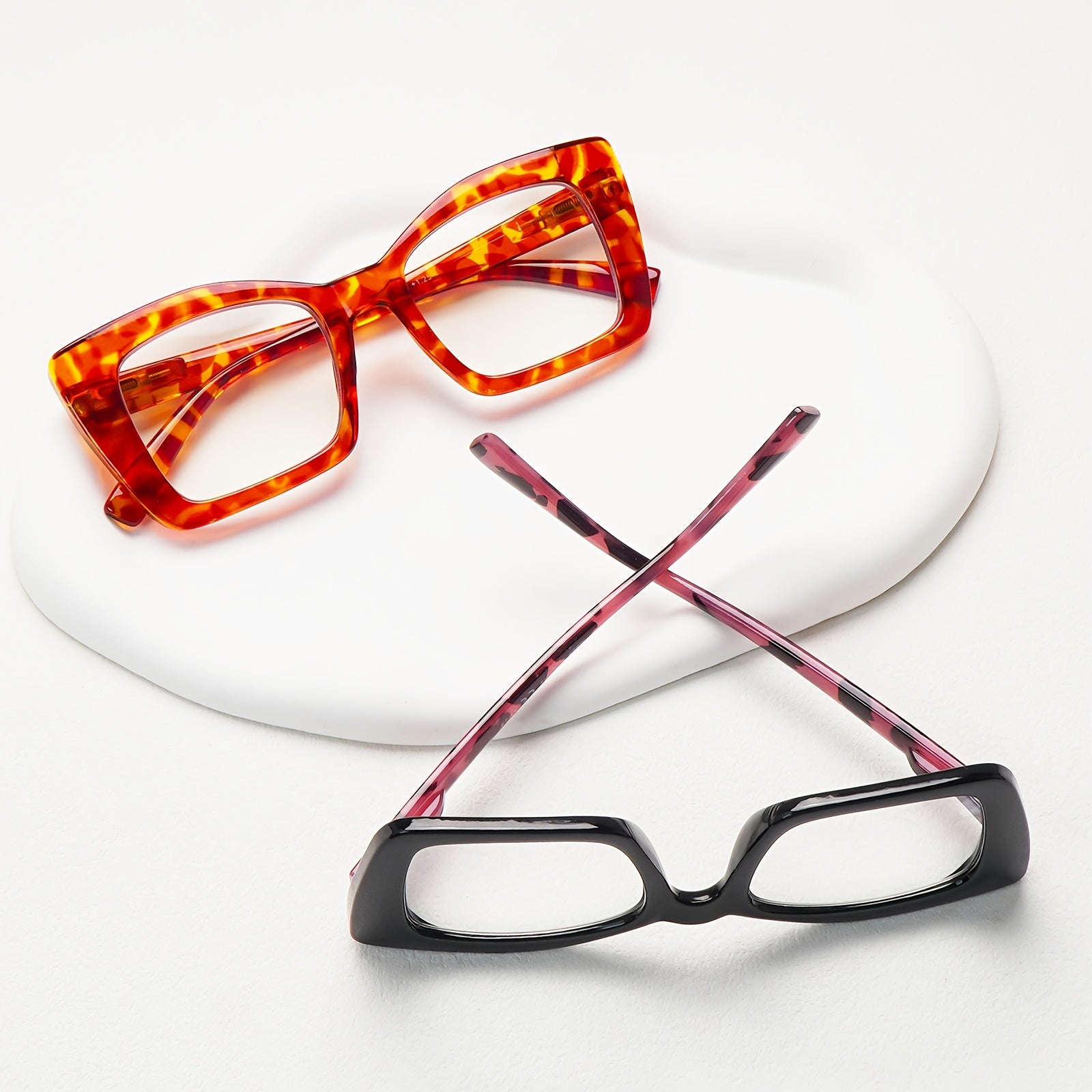KERECSEN 4-Pair Anti-Blue Light Reading Glasses with Fashionable Printed Patterns, Large-Size Lightweight Frames, Designed for Women, Premium Anti-Blue Light Lenses, Spring Hinge Design for Comfort And Durability, Stylish Additions