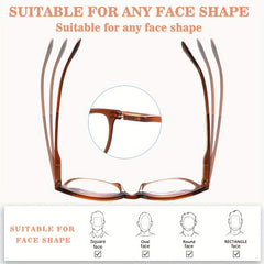 KERECSEN 5 Pairs Stylish-simple Anti-blue Light Reading Glasses For Men/women, With Spring Hinge Design To Meet The Needs Of Multiple People, High-quality Anti-blue Light Lenses To Effectively Block Blue Light, For Daily Commuting, Reading