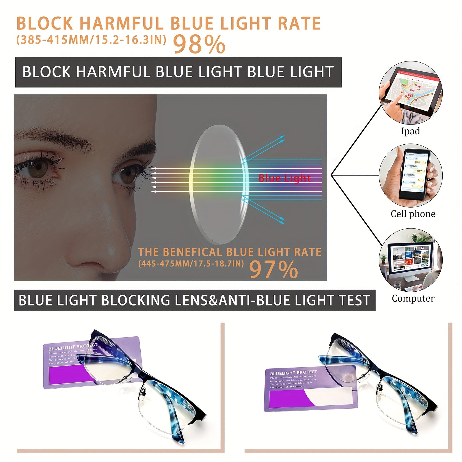 KERECSEN 3-Pair Metal Frame Reading Glasses Unisex Plastic Temples Blue Light Blocking Computer And Mobile Use Features: - Metal Spring Hinges - Lightweight And Durable - Stylish Design - Perfect Gift for Elders on Christmas Or Halloween