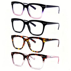 KERECSEN Progressive Blue Light-blocking Reading Glasses, Specifically for Women, Featuring Square And Round Frames with Spring Hinges, Fit Various Face Shapes. Perfect Choice for Outdoor Activities, Computer Work, Everyday Use. A Great Holiday Gift.