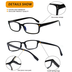 KERECSEN 6 Pack Anti Blue Light Reading Glasses for Men Women with Spring Hinges Classic Computer Glasses CG097