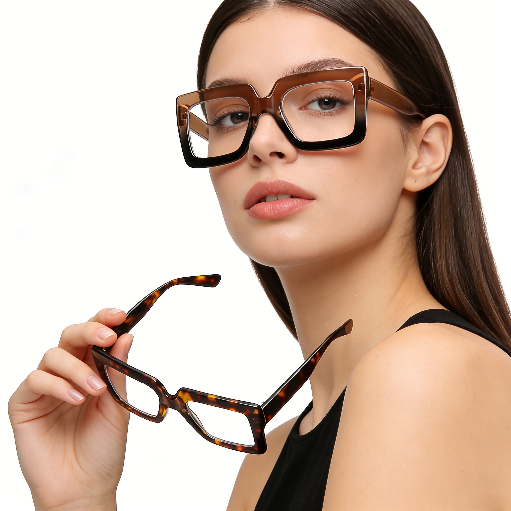 KERECSEN 4 Pack Men And Women Reading Glasses High Quality Rectangular Large Frame Anti-Blue Light Computer Reading Glasses Protect Eyes When Reading Book Powers Available The Best Gifts