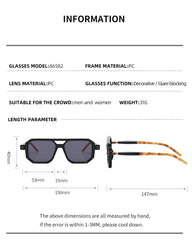 KERECSEN Fashion Square Sunglasses for Men and Women UV400 Outdoor Sunglasses Summer Accessories Trendy Eyewear