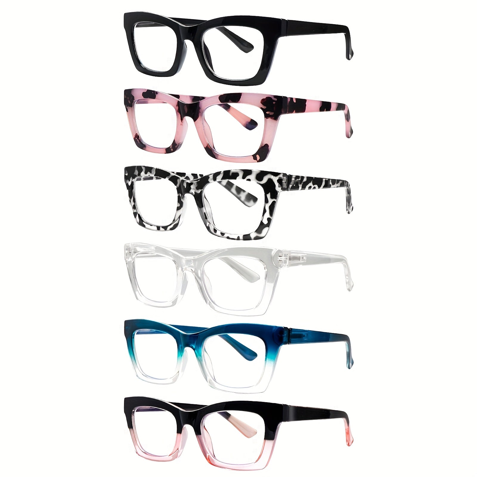6 Pack Reading Glasses Blue Light Readers Women Glasses Anti Eyestrain Reading Glasses