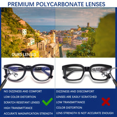 KERECSEN 5 Pack Retro Round Reading Glasses for Women, HD Blue Light Blocking Lenses, Ultra-Light Plastic Frame with Flexible Spring Hinges, Vintage Multi-Color Fashion Readers