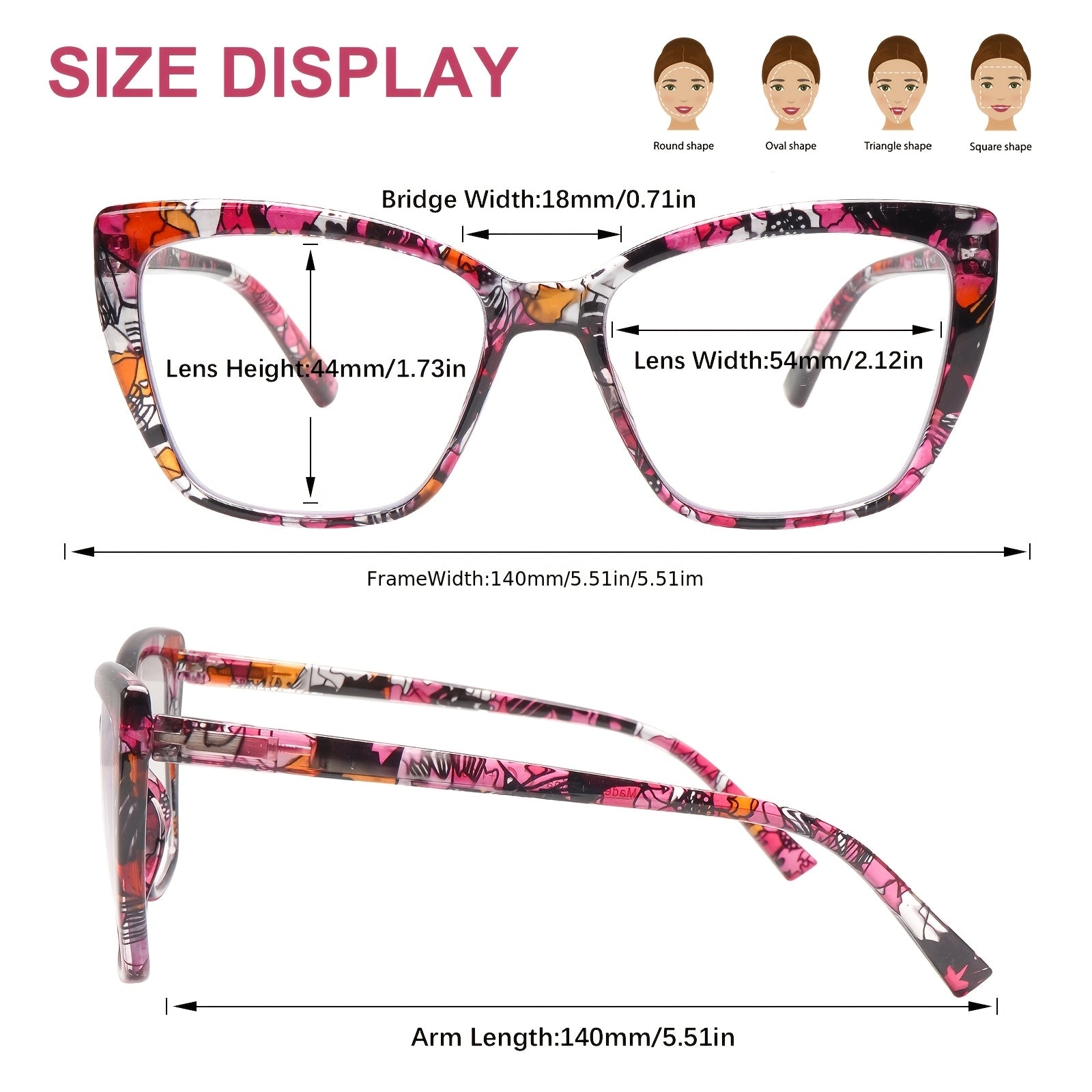KERECSEN Blue Light-blocking Reading Glasses, Designed Specifically for Women. Featuring Premium Blue Light-blocking Lenses with Spring Hinges, Effectively Relieve Eye Strain, Ideal for Computer Work, Outdoor Activities As A Holiday Gift.