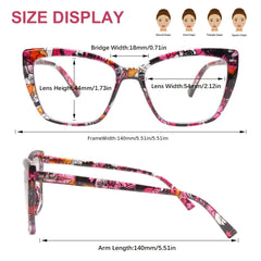 KERECSEN Blue Light-blocking Reading Glasses, Designed Specifically for Women. Featuring Premium Blue Light-blocking Lenses with Spring Hinges, Effectively Relieve Eye Strain, Ideal for Computer Work, Outdoor Activities As A Holiday Gift.