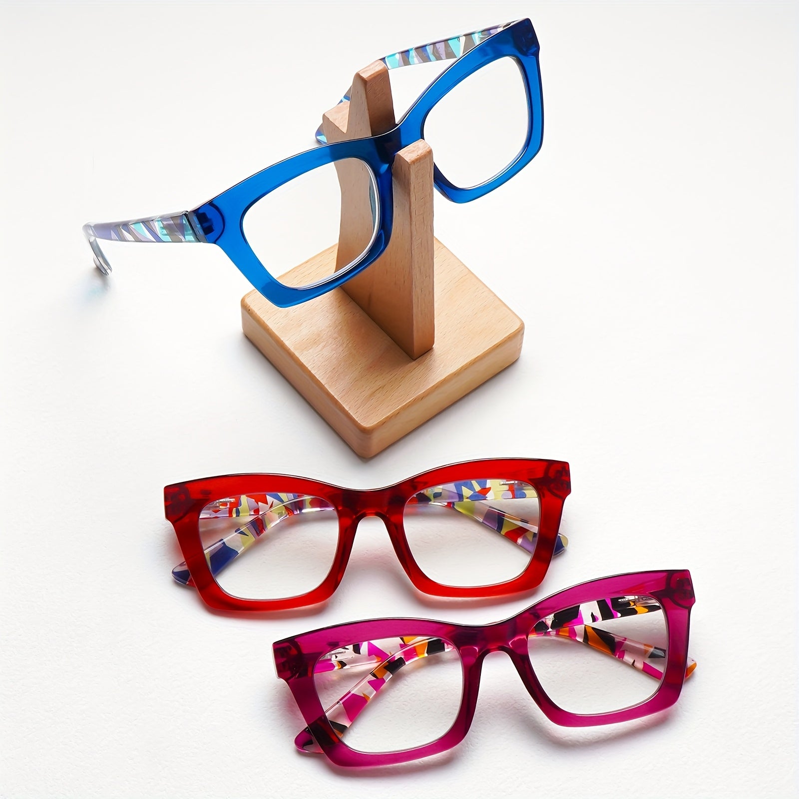 KERECSEN 5 Pack Reading Glasses for Man And Women Anti-blue Light Glasses with Metal Spring Hinges. Kaleidoscope. Large Rectangular Frame. Fashionable  Glasses. Ladies' Quality Glasses. Elegant Glasses. Computer Reading Glasses. Family Set