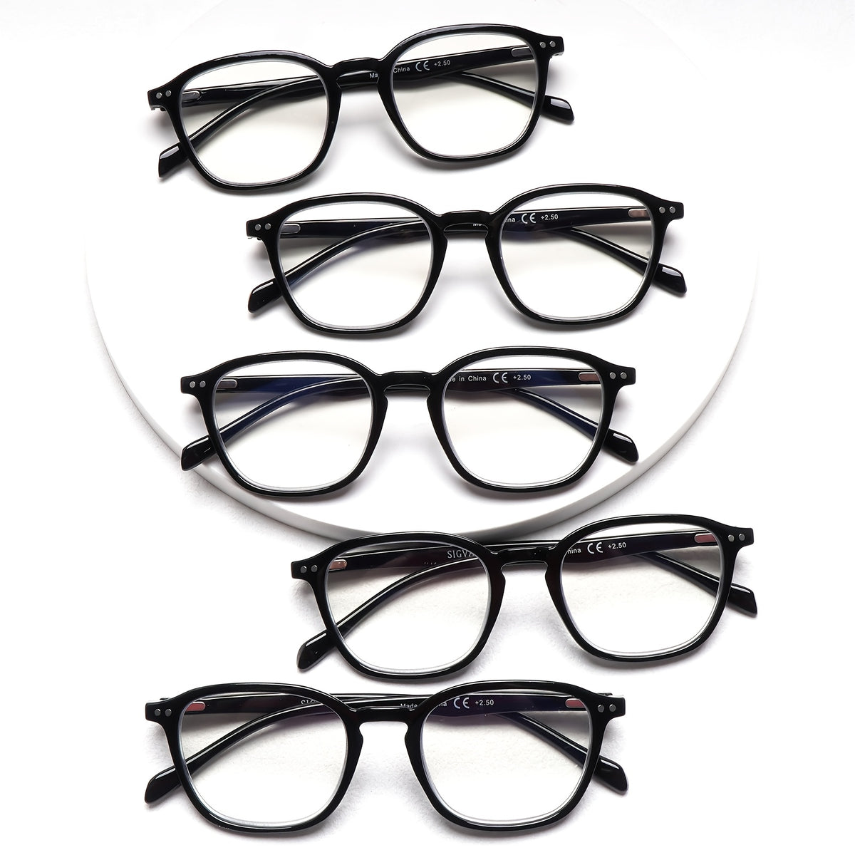 KERECSEN 5-Pack Minimalist Style Reading Glasses for Women And Men Blue-Light Blocking Computer Glasses Fashionable Oval Frame Reading Glasses Reading Glasses with Spring Hinge Lightweight And Comfortable Eyeglasses for Reading