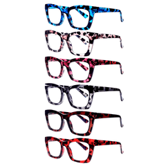 6 Pack Reading Glasses Blue Light Readers Women Glasses Anti Eyestrain Reading Glasses
