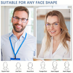 KERECSEN 3 Pack Stylish of Metal Frame Blue Light Blocking Reading Glasses Clear Lens with Comfortable Reading Experience for both Men and Women