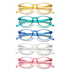 KERECSEN Blue-Light Blocking Reading Glasses For Women  Computer Readers Simple Style Reading Glasses With Spring Hinge Lightweight And Comfortable For Daily Wear Five Colours Value Pack Eyeglasses Witn +1.25 To +4.0..