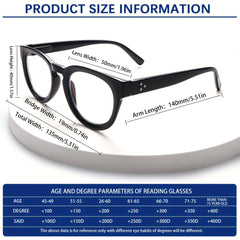 KERECSEN 5 Pack Retro Round Reading Glasses for Women, HD Blue Light Blocking Lenses, Ultra-Light Plastic Frame with Flexible Spring Hinges, Vintage Multi-Color Fashion Readers