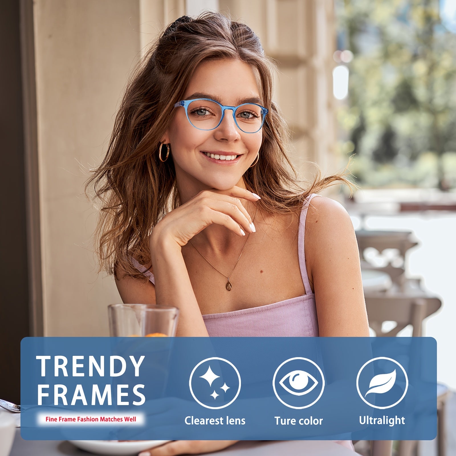 KERECSEN Blue-Light Blocking Reading Glasses For Women  Computer Readers Simple Style Reading Glasses With Spring Hinge Lightweight And Comfortable For Daily Wear Five Colours Value Pack Eyeglasses Witn +1.25 To +4.0..