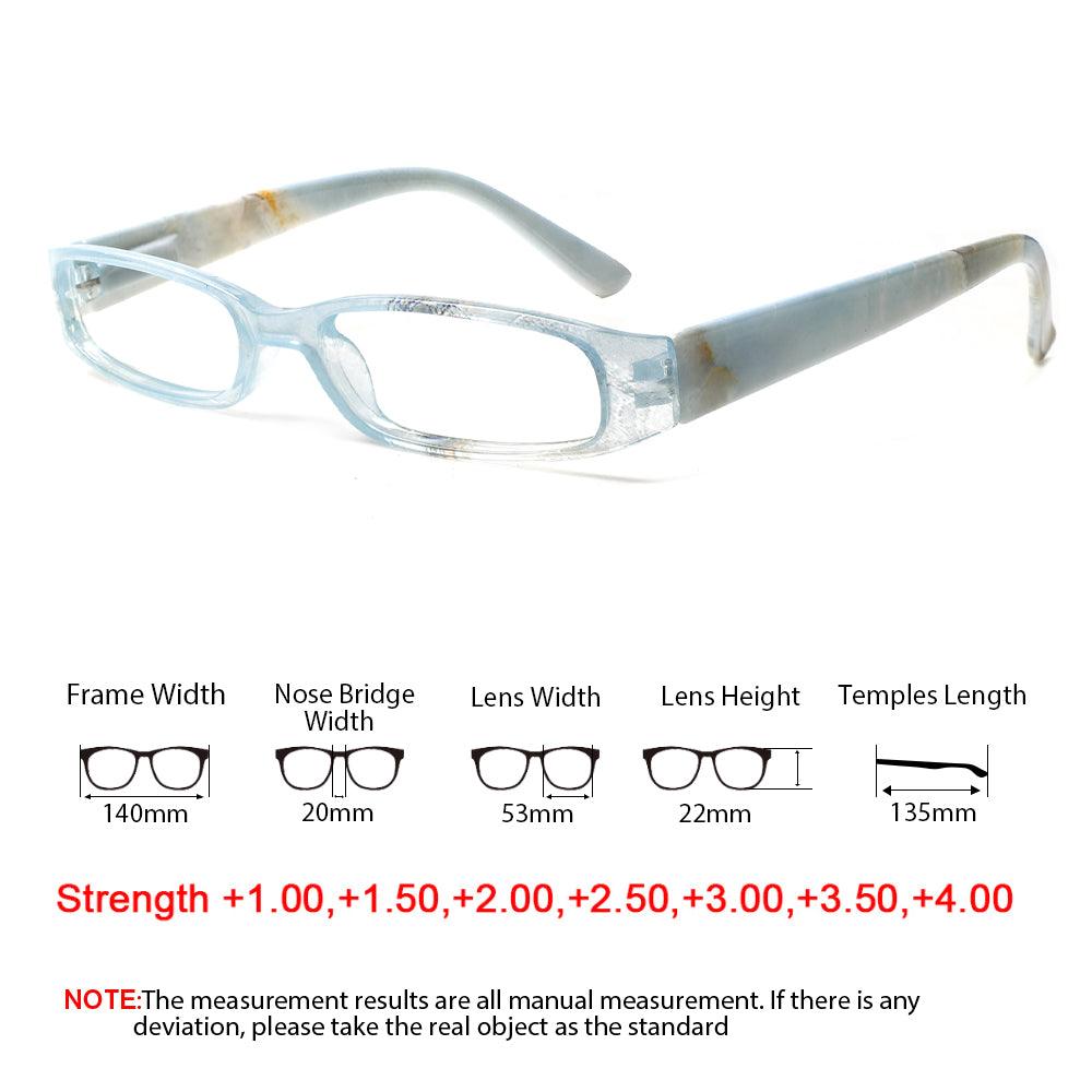 3 Pack Reading Glasses Women's Anti-Blue Light HD Oval Lens Fashion Print with Spring Hinges 109