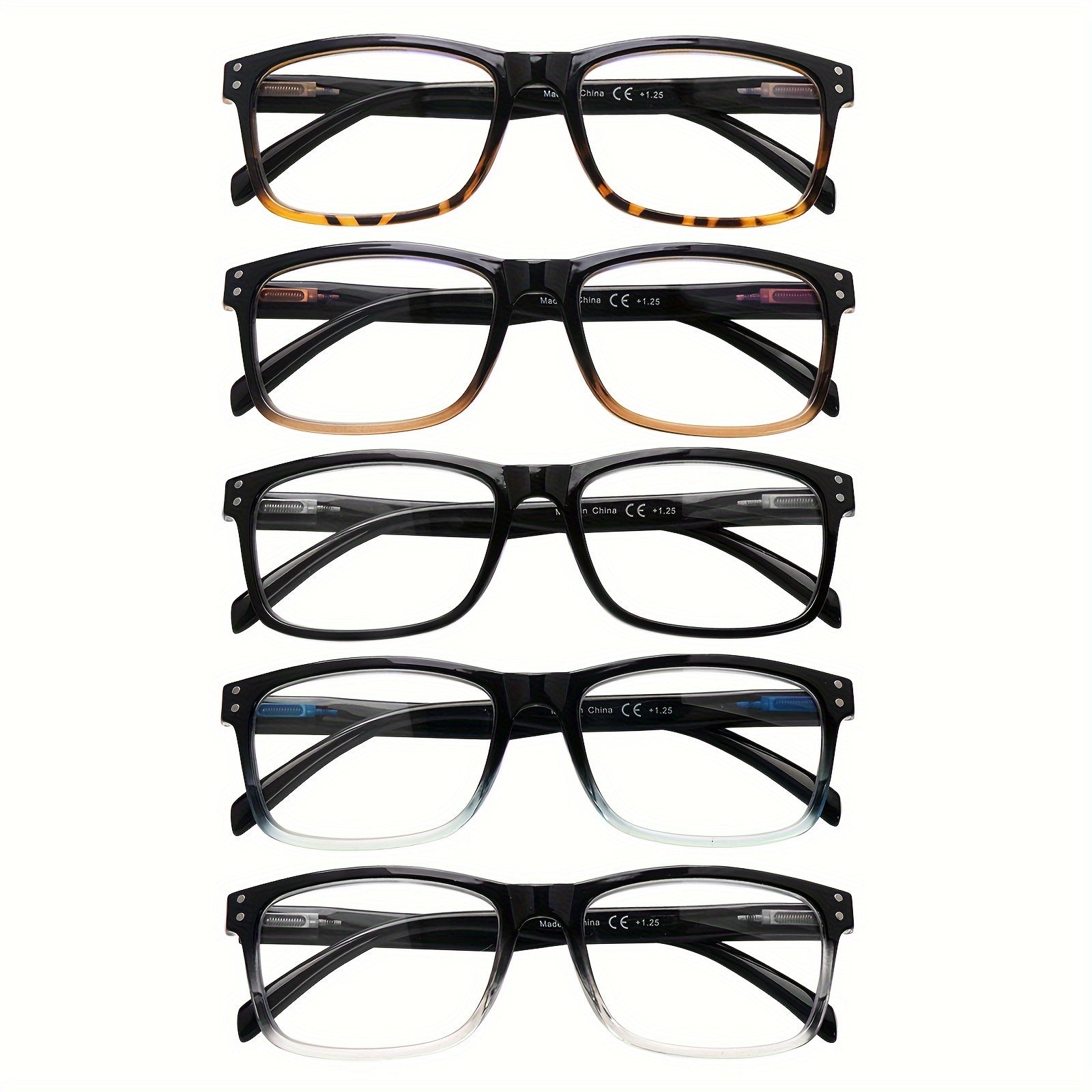 KERECSEN 5 Pack Blue Light Blocking Reading Glasses with  Strength - Unbreakable & Durable Spring Hinges Computer Eyeglasses for Men & Women Suitable for Digital Devices, Computer, Tablet, Smartphone