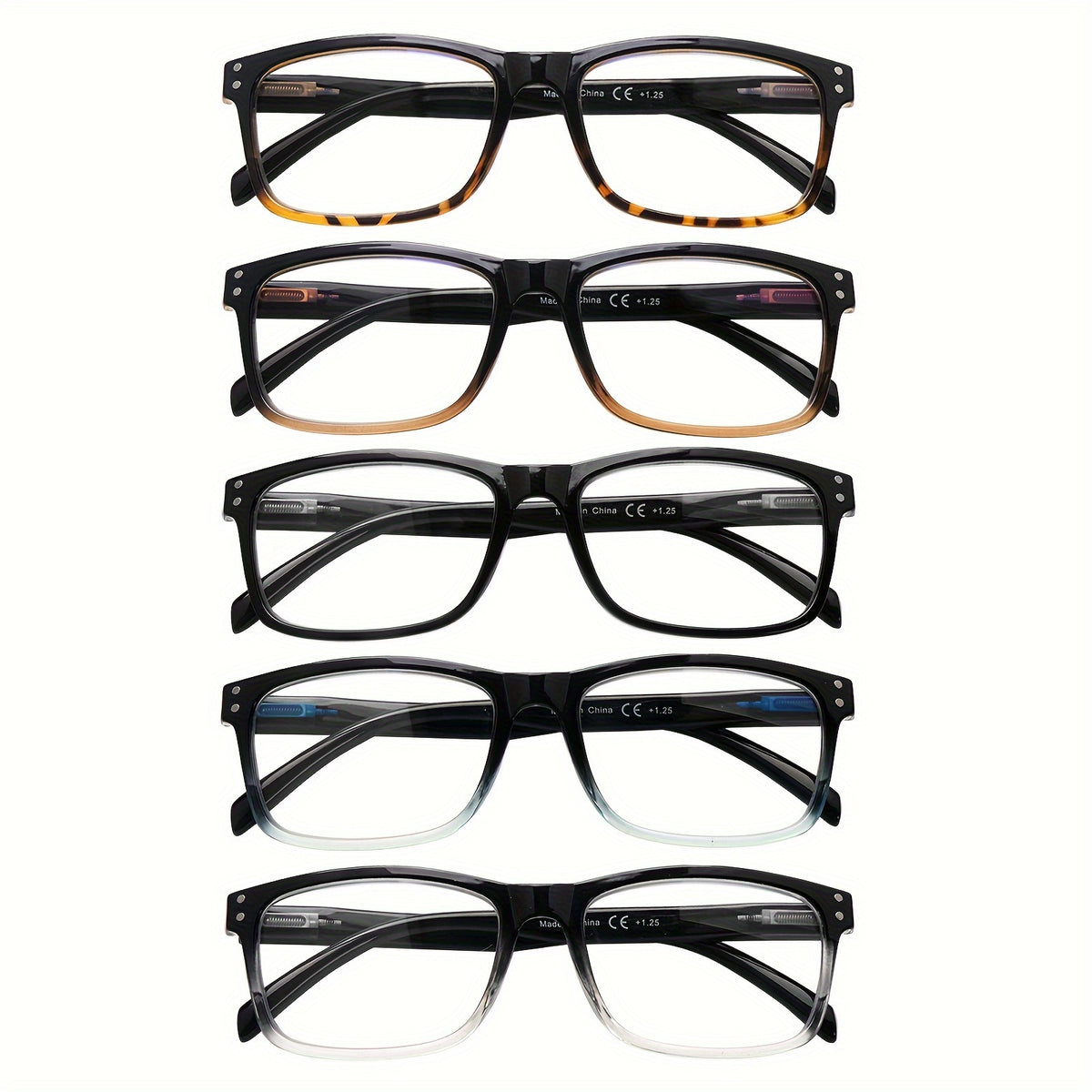 KERECSEN 5 Pack Blue Light Blocking Reading Glasses with  Strength - Unbreakable & Durable Spring Hinges Computer Eyeglasses for Men & Women Suitable for Digital Devices, Computer, Tablet, Smartphone