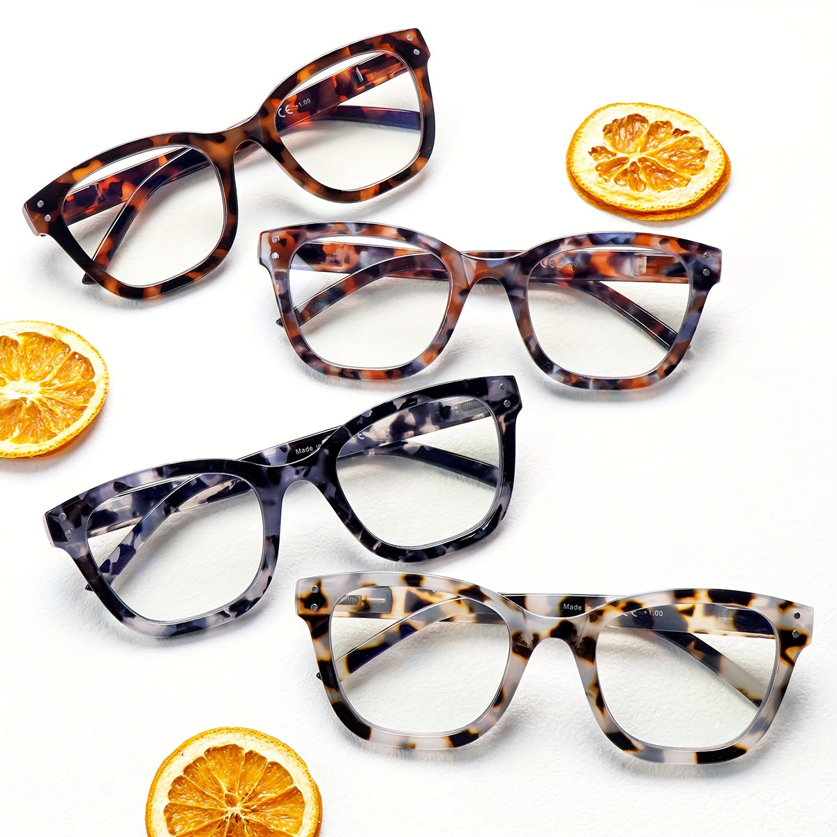 KERECSEN pack Stylish Anti-blue Light Reading Glasses, Specially Designed for Women, with Stylish Lace Frames/spring Hinges, Advanced Blue Light-blocking Lenses Effectively Relieve Eye Strain. Ideal for Daily Commuting And Reading