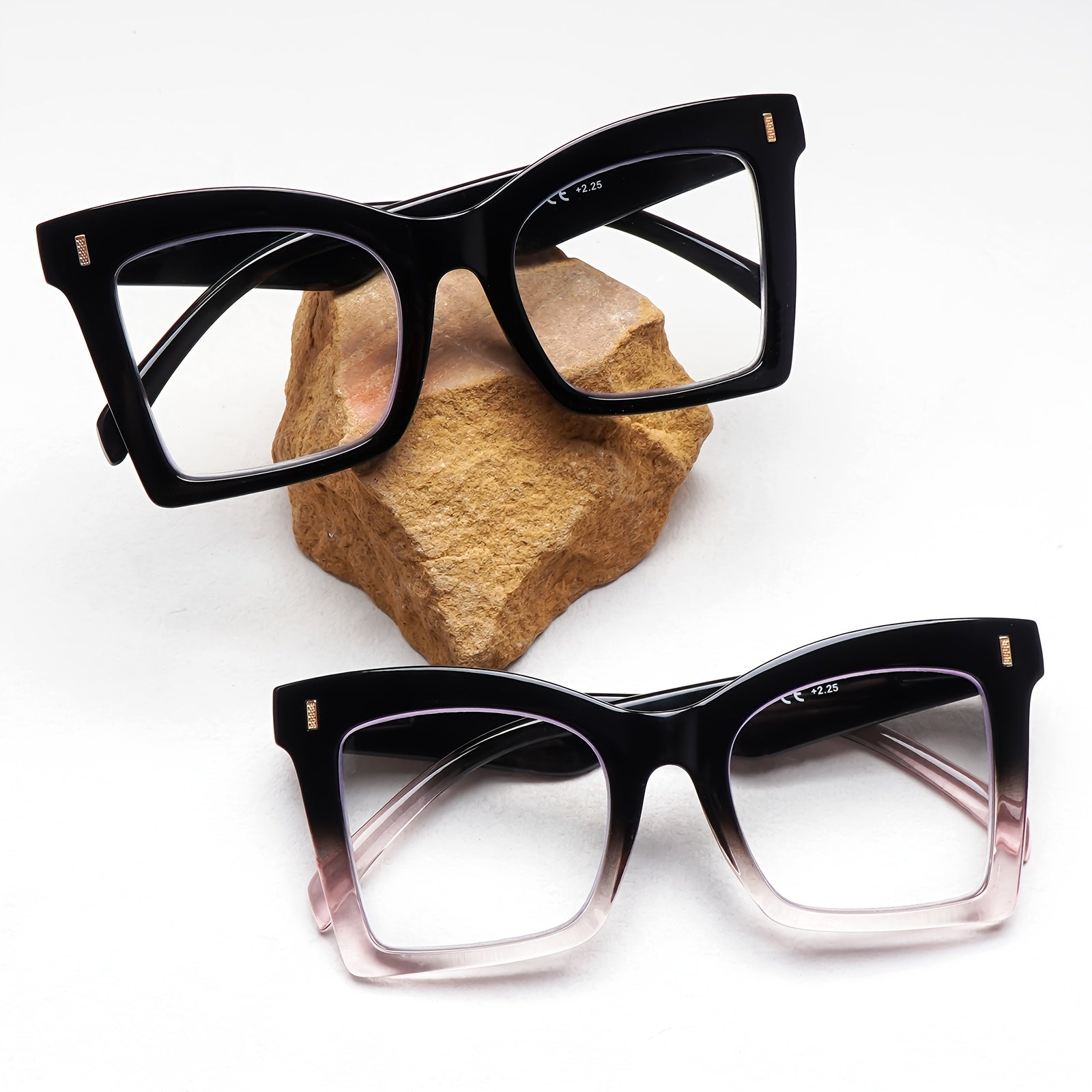 KERECESN 5-Pack Fashion Men And Women, Blue Light Protection with Oversized Square Frames And Spring Hinges, And Premium Blue Light-Blocking Lenses to Effectively Eye Strain. Reading And Computer Work, Holiday Gift