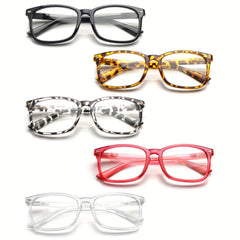 KERECSEN 5 Pack Women' Blue Light Blocking Reading Glasses Suitable for Computer, Tablet, Smartphone, Anti-Glare with Spring Hinge Eyewear, Lightweight Full-Rim Elliptical Frames for Digital Screens & Eye Fatigue Relief