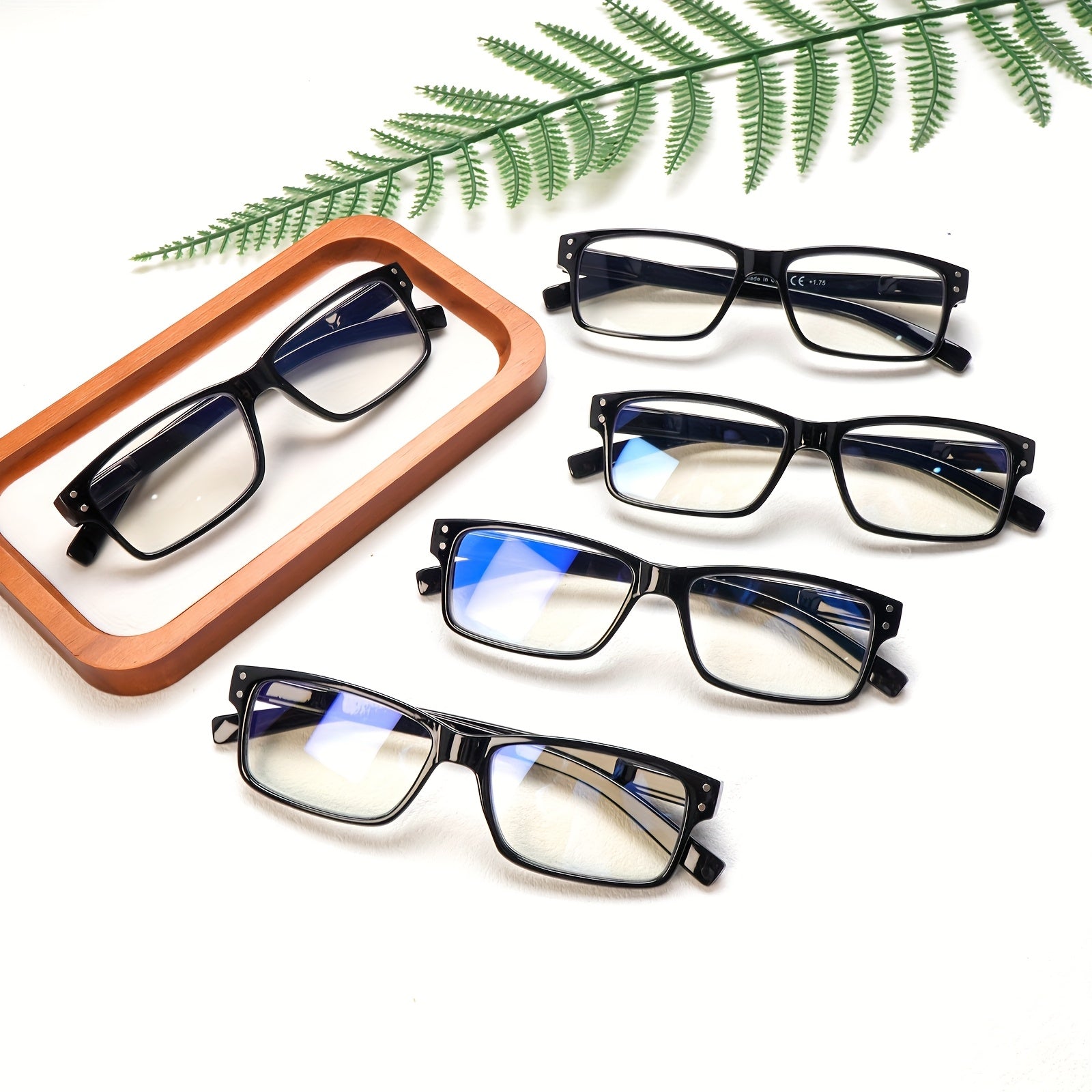 KERECSEN Anti-Blue Light Reading Glasses For Men And Women Spring Hinges Rectangular Frame Minimalist Glasses Computer Reader Lightweight, Durable Reading Glasses For Work And Reading