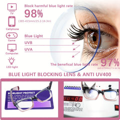 KERECSEN 3-Pack Oprah Style Women Blue Light Blocking Computer Square Readers with Spring Hinge Men Give Away Eyeglass Cloths And Eyeglass Bags
