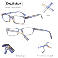 KERECSEN 5 Pack Anti-Blue Light Reading Glasses for Men and Women with Spring Hinges for Computer Readers FLGHN097