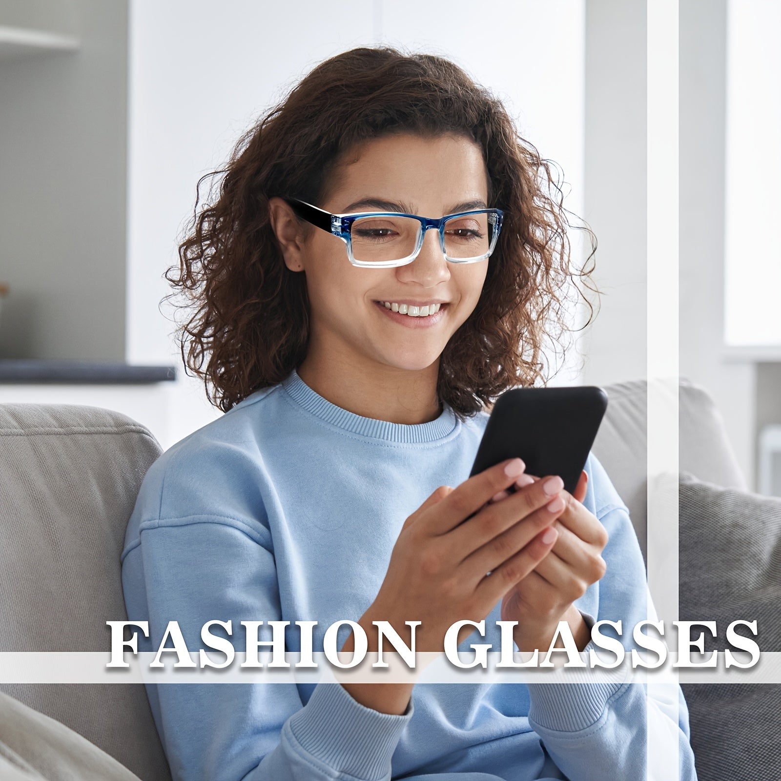 KERECSEN 5-Pack Narrow-Frame Glasses Business Style, Classic Frames with Metal Spring Hinges Blue Light Blocking Glasses for Men Dark-Tinted Wide-Frame Glasses Professional Glasses for Women Office, Negotiations, And Meetings