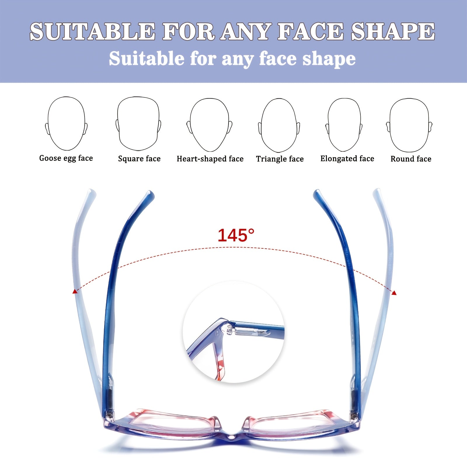 KERECSEN 5 Pairs Large-frame Blue Light-blocking Readingglasses In Stylish Colors, Featuring Spring Hinges Thatsuit A Various Face Shapes. The Premium Blue Light-blocking Lenses Effectively Relieve Eye Strain