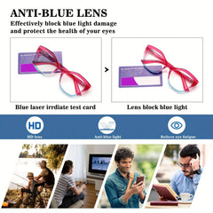 4 Pack Reading Glasses for Women Blue Light Blocking Fashion Readers with Spring Hinges Computer Eye Glasses Anti Glare UV Eyeglasses