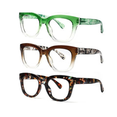 3 Pack Reading Glasses Women and Man Anti BlueLight Readers Anti Eyestrain Reading Glasses Blue LightBlocking Computer Eyeglasses