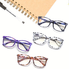 KERECSEN 4 Pairs Of Women's Anti-blue Light Reading Glasses Butterfly Frame Eyeglasses Fashion Print Leopard Print Models Block Blue Light Magnifying Glasses Pink Tortoiseshell 10 Degrees Optional Must Have Suitable for All Face Types, Screen Time