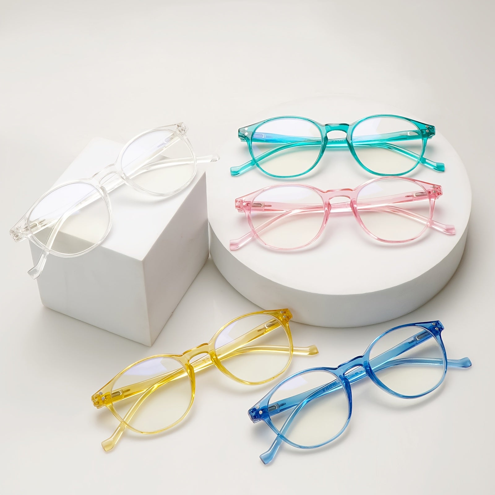 KERECSEN Blue-Light Blocking Reading Glasses For Women  Computer Readers Simple Style Reading Glasses With Spring Hinge Lightweight And Comfortable For Daily Wear Five Colours Value Pack Eyeglasses Witn +1.25 To +4.0..