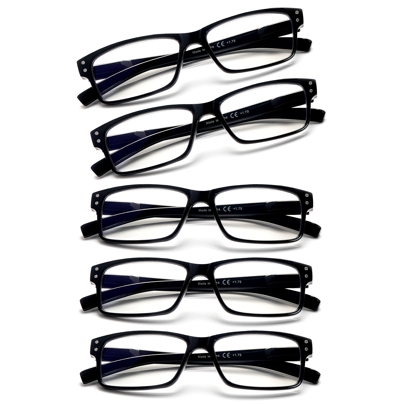 KERECSEN Anti-Blue Light Reading Glasses For Men And Women Spring Hinges Rectangular Frame Minimalist Glasses Computer Reader Lightweight, Durable Reading Glasses For Work And Reading