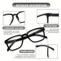 KERECSEN 5 Pack Reading Glasses Blue Light Blocking Fashion Frame with Comfortable Spring Hinge Readers Anti Glare UV Eyeglasses Reduce Eye Strain and Fatigue for Women and Men