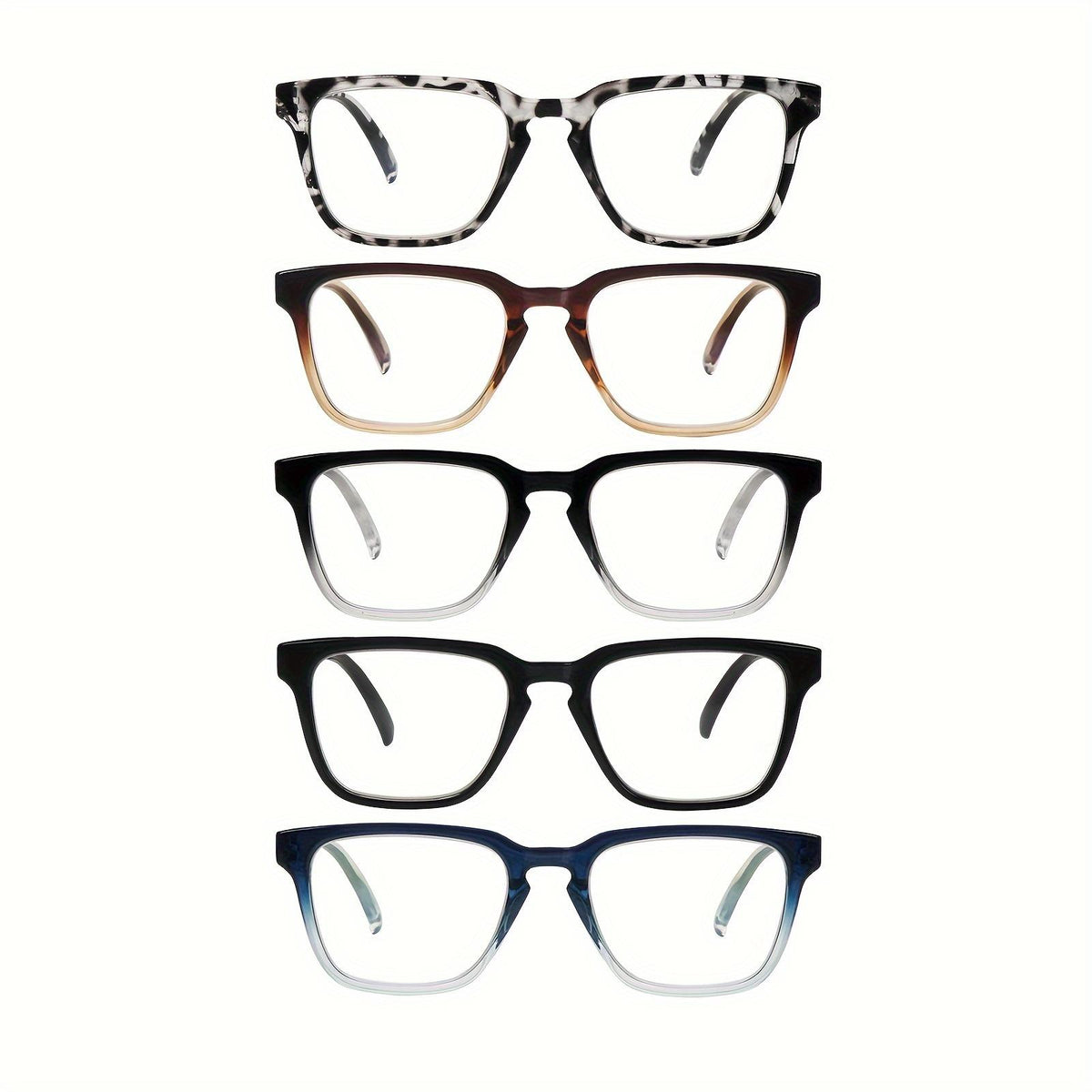 5 Pack Reading Glasses for Women/Men  Anti-Blu-ray Computer Reader Spring Hinge Vintage Eyeglasses