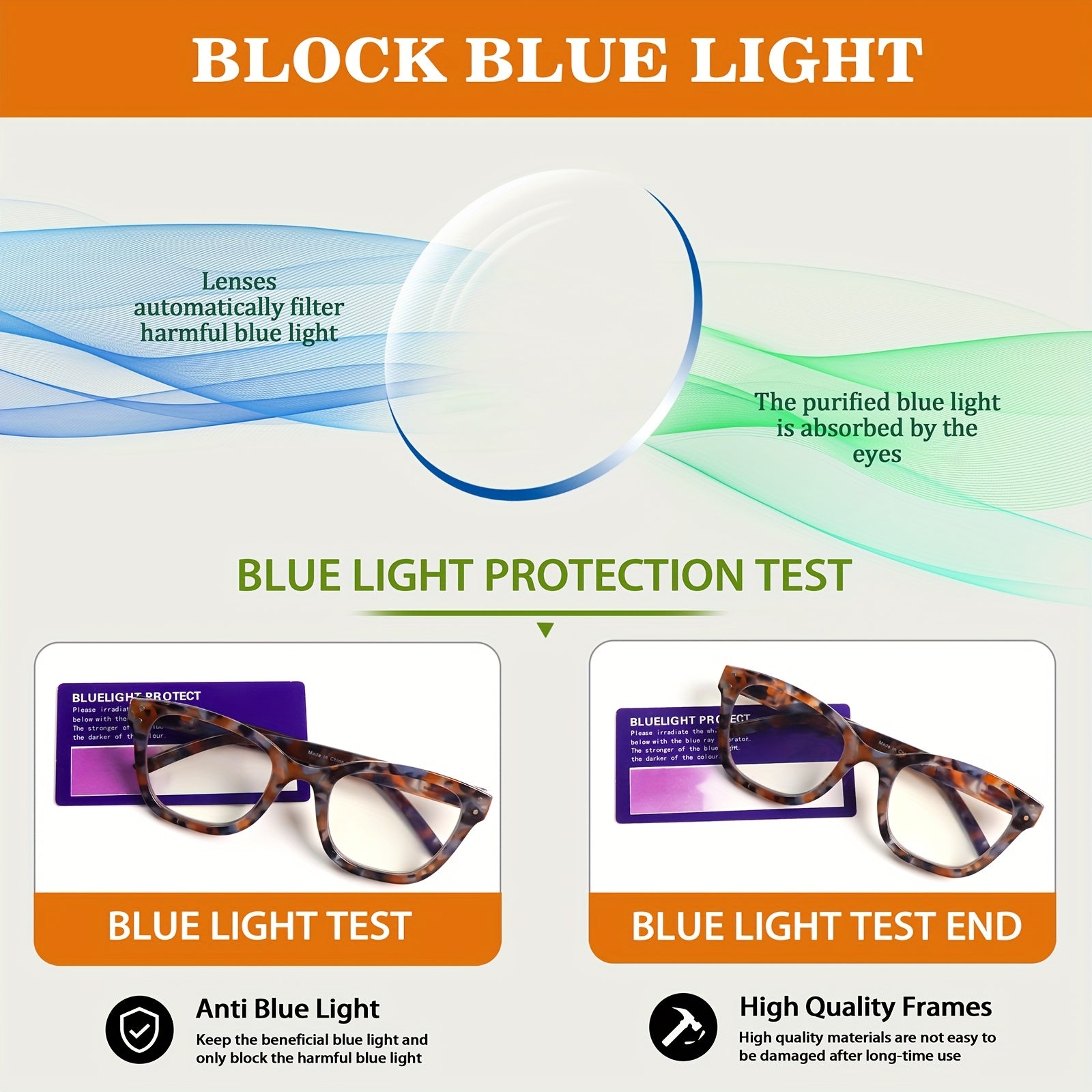 KERECSEN pack Stylish Anti-blue Light Reading Glasses, Specially Designed for Women, with Stylish Lace Frames/spring Hinges, Advanced Blue Light-blocking Lenses Effectively Relieve Eye Strain. Ideal for Daily Commuting And Reading