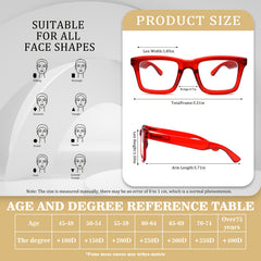 KERECSEN 6 Pairs Women'S Oversized Reading Glasses - Anti-Blue Light Reading Glasses, Perfect for Computer & Phone Use, Fits All Face Shapes! High-Quality Lenses, Metal Spring Hinges, 10 Diopters Available. High Repurchase Ratei Stylish Design