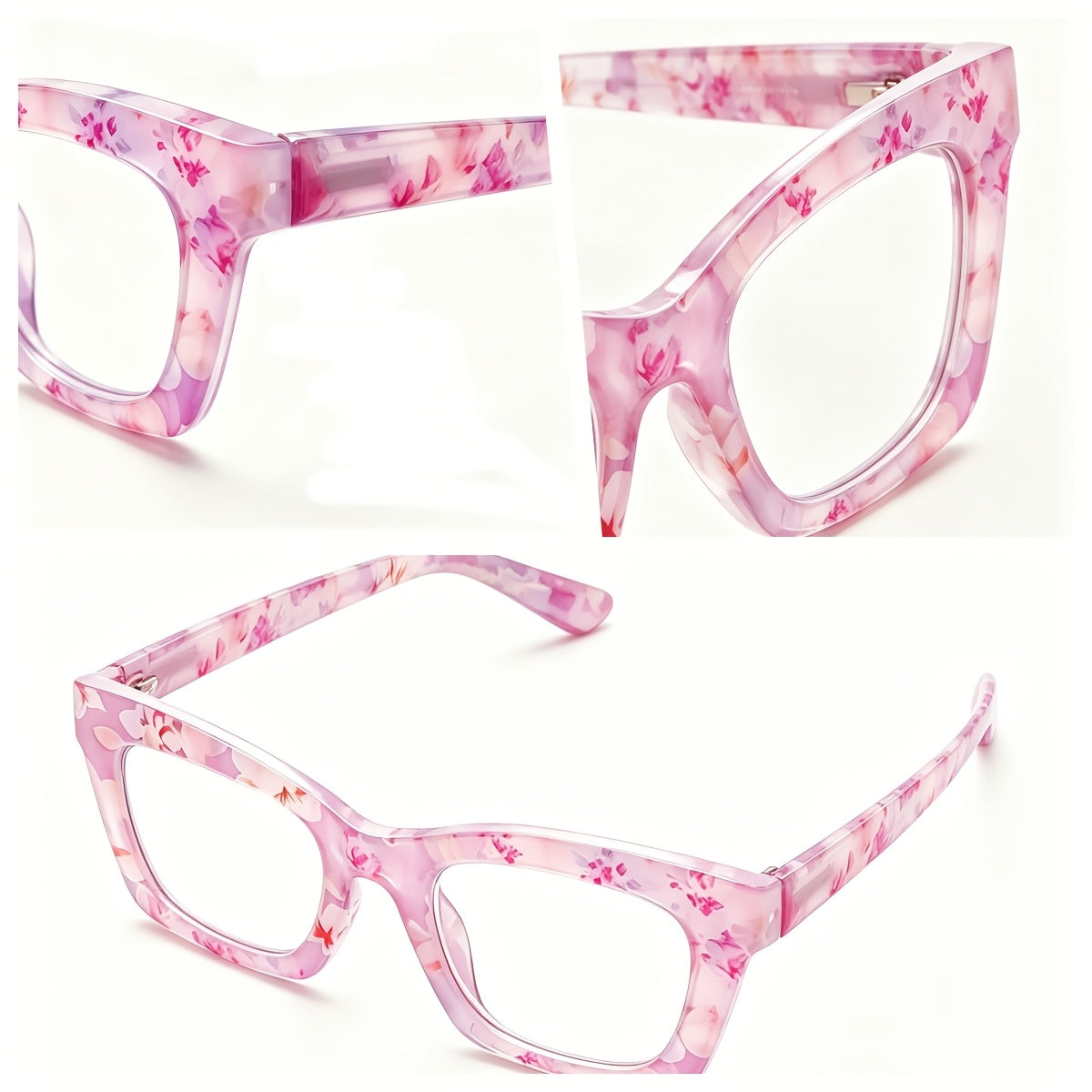 KERECSEN 3-Pack Oprah Style Women Blue Light Blocking Computer Square Readers with Spring Hinge Men Give Away Eyeglass Cloths And Eyeglass Bags