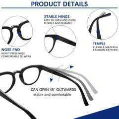 KERECSEN 5 Pack Retro Round Reading Glasses for Women, HD Blue Light Blocking Lenses, Ultra-Light Plastic Frame with Flexible Spring Hinges, Vintage Multi-Color Fashion Readers
