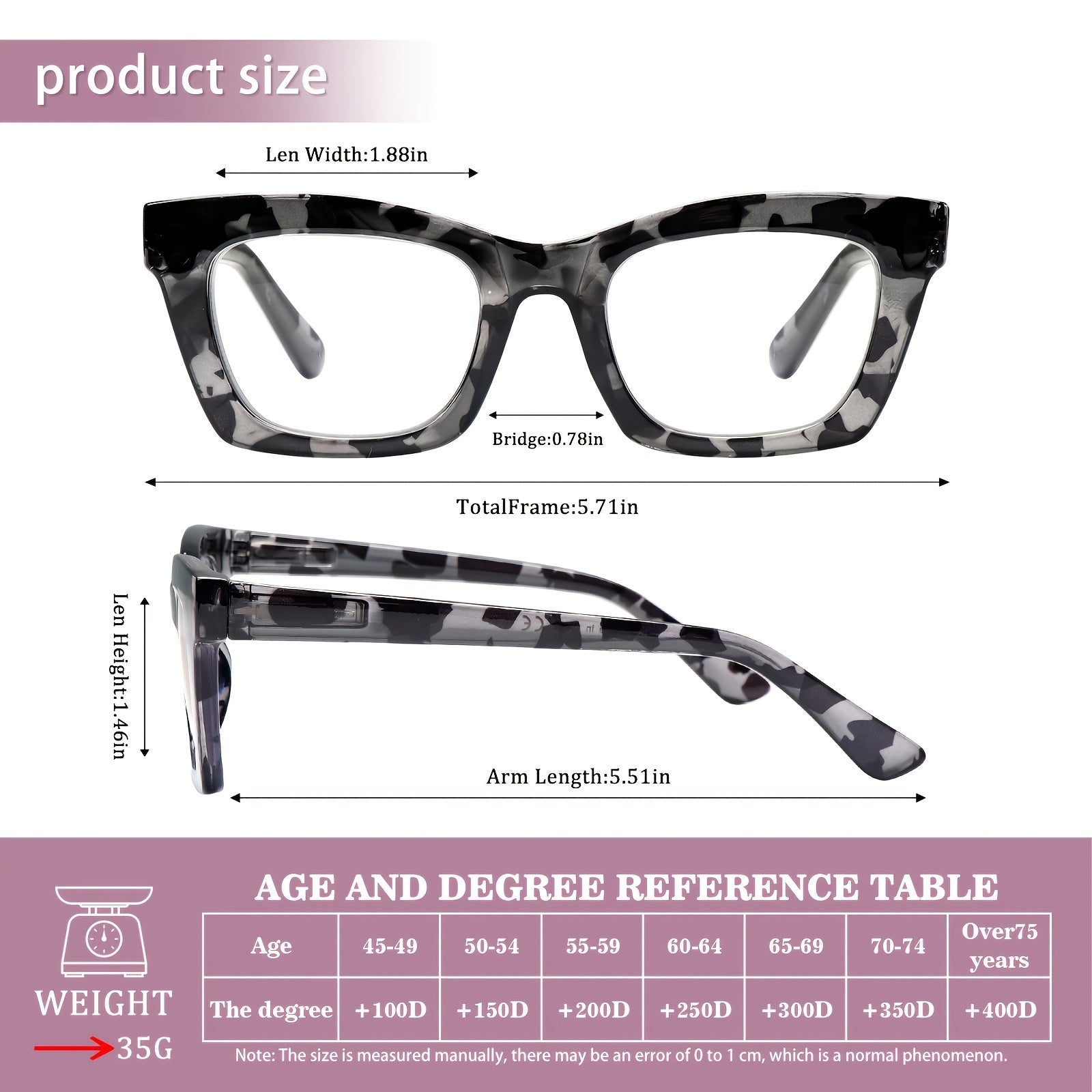 KERECSEN 6 Pack Oprah Style Reading Glasses | Blue Light Blocking Computer Square Readers with Spring Hinge for Unisex Adults, Oval Shape, Plastic Frame, Resin Lens By SIGVAN