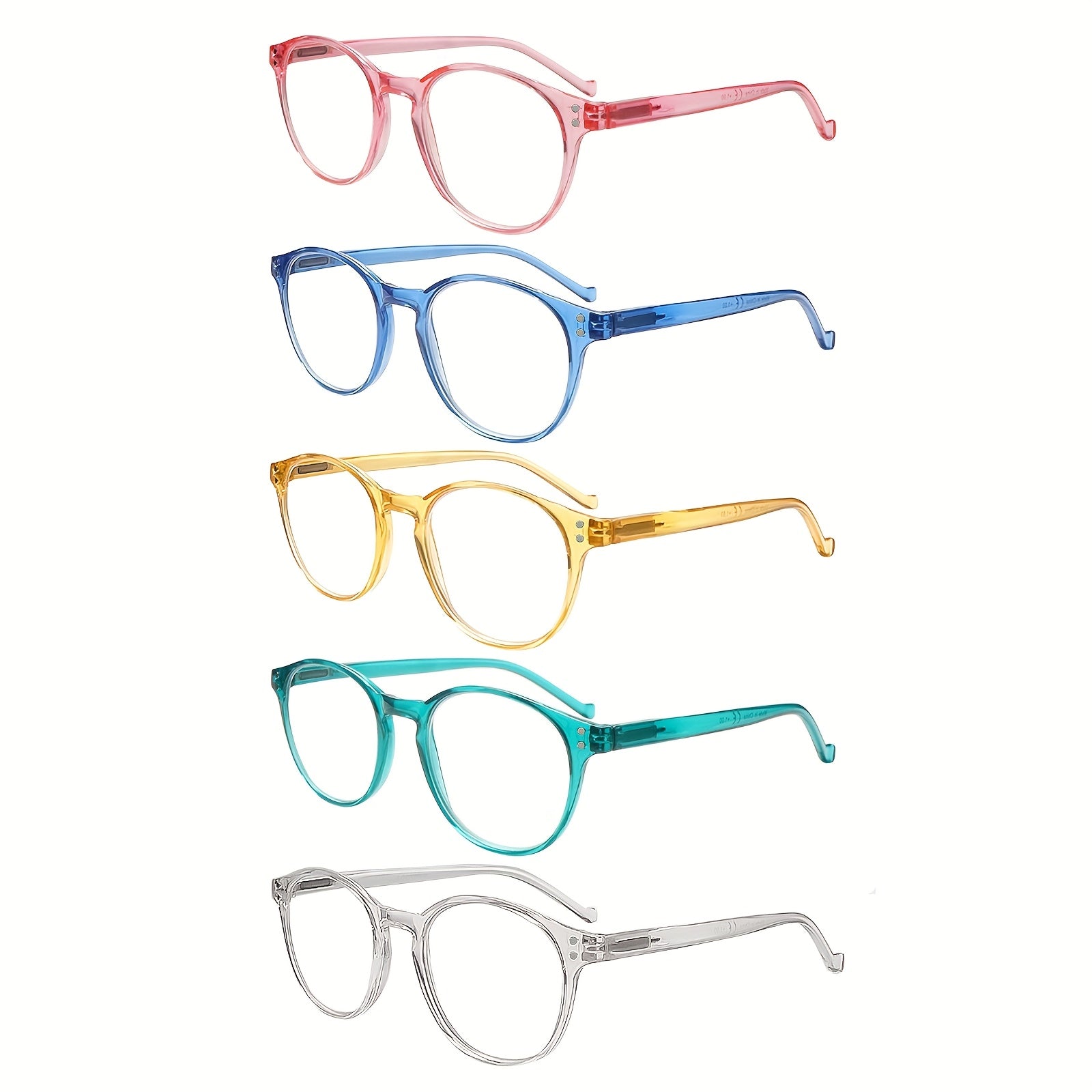 KERECSEN Blue-Light Blocking Reading Glasses For Women  Computer Readers Simple Style Reading Glasses With Spring Hinge Lightweight And Comfortable For Daily Wear Five Colours Value Pack Eyeglasses Witn +1.25 To +4.0..