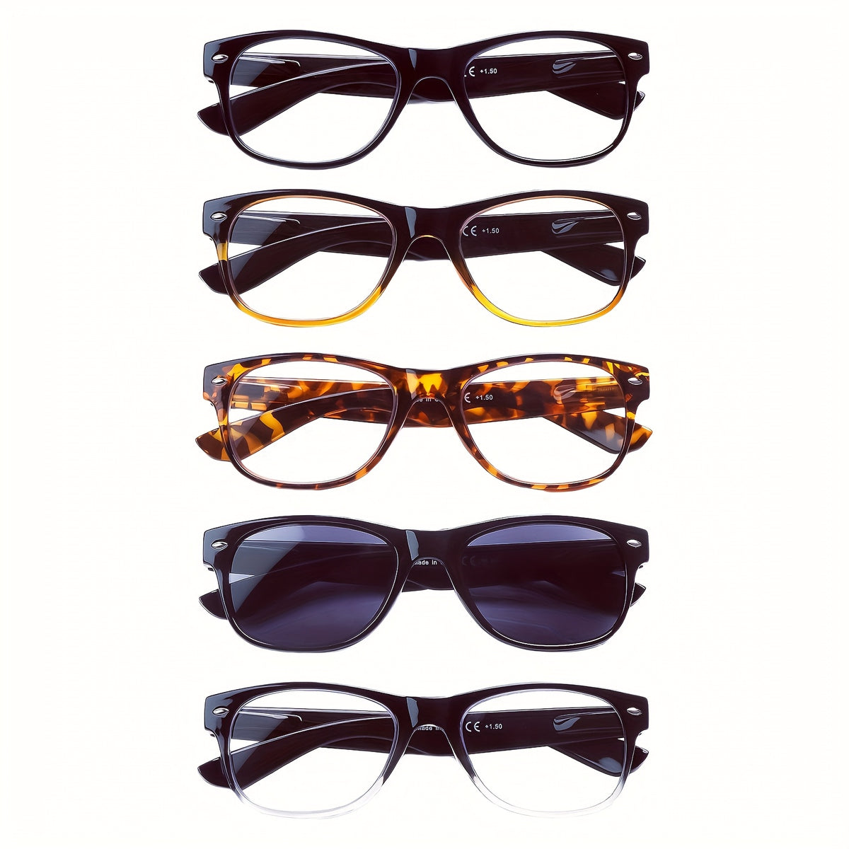 KERECSEN 5-Pack Reading Glasses for Women Blue Light Reading Glasses UV-protected Fashion Glasses Oval Frame Readers with Spring Hinges Fit All Face Shapes Tortoiseshell Glasses Lightweight Frames for Every Day Wear Multiple Eyeglass